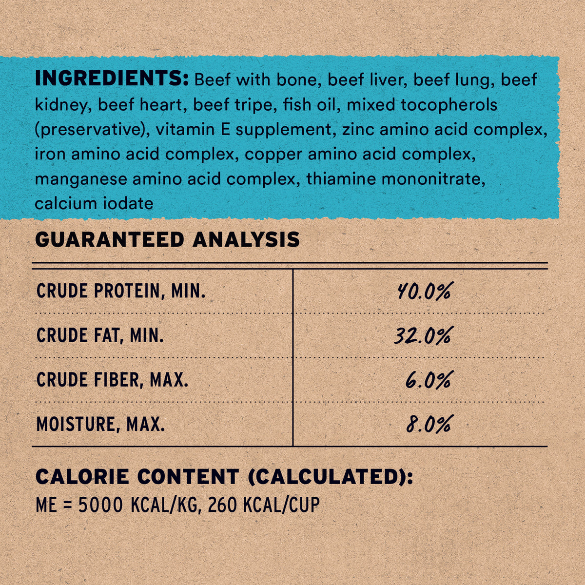 Freeze-Dried Beef Entree or Mixer Dog Food Crunchy Mini Nibs