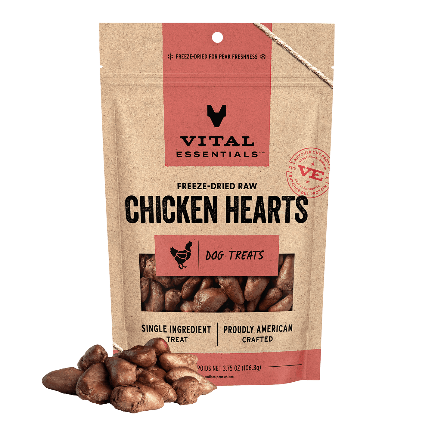 Freeze-Dried Chicken Hearts Dog Treats