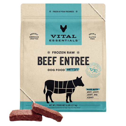 Frozen Beef Entree Dog Food Patties