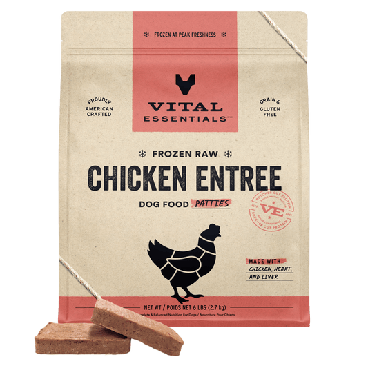 Frozen Chicken Entree Dog Food Patties