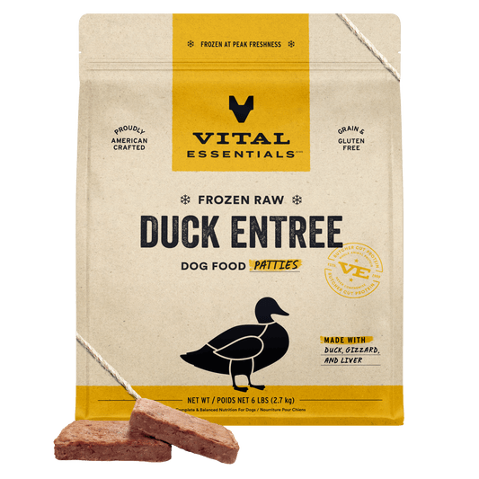 Frozen Duck Entree Dog Food Patties