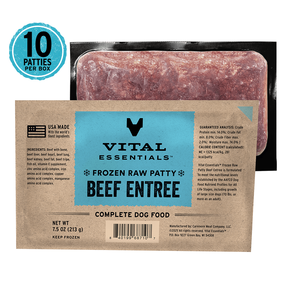 Frozen Beef Entree Dog Food Patties