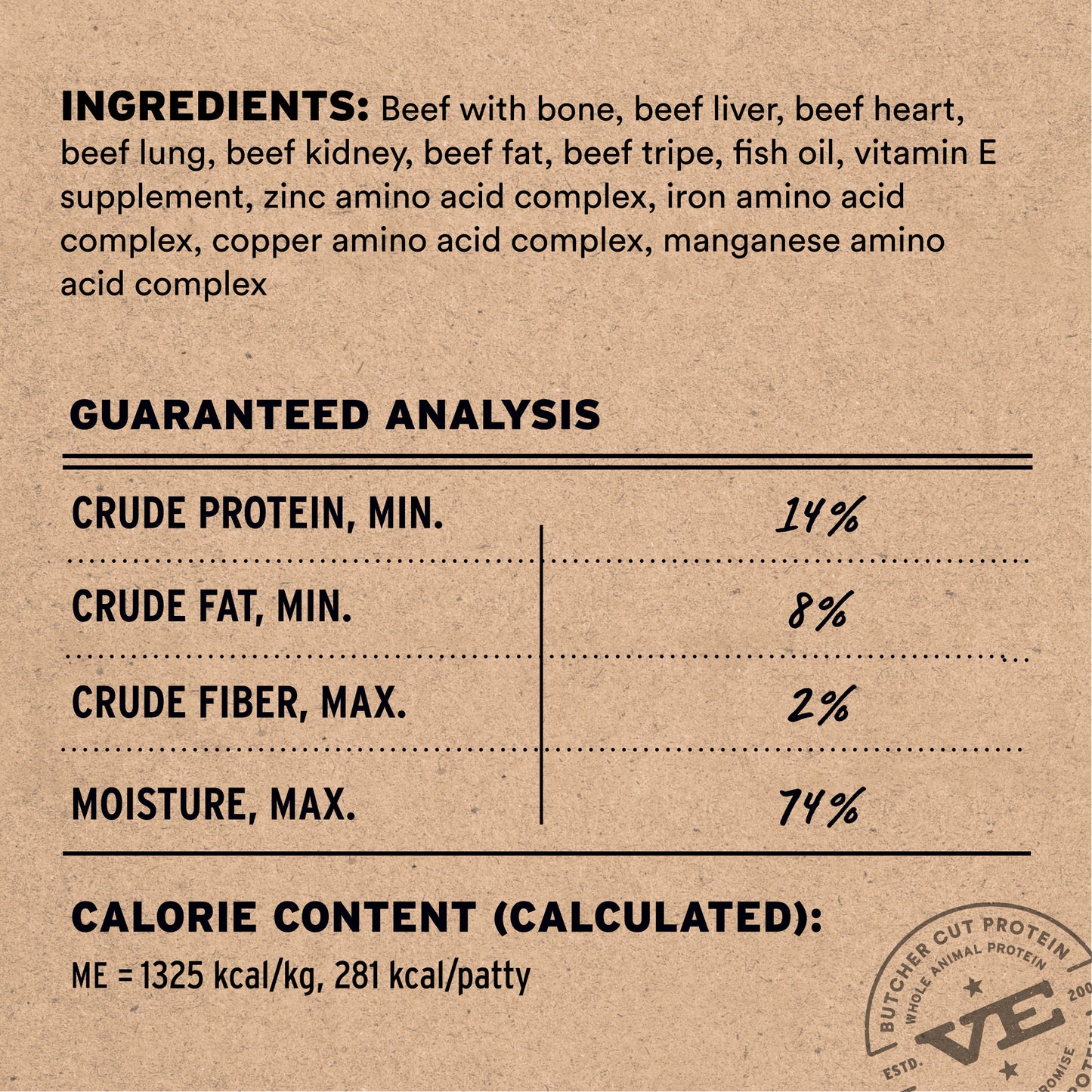 Frozen Beef Entree Dog Food Patties