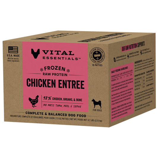 Frozen Chicken Entree Dog Food Patties