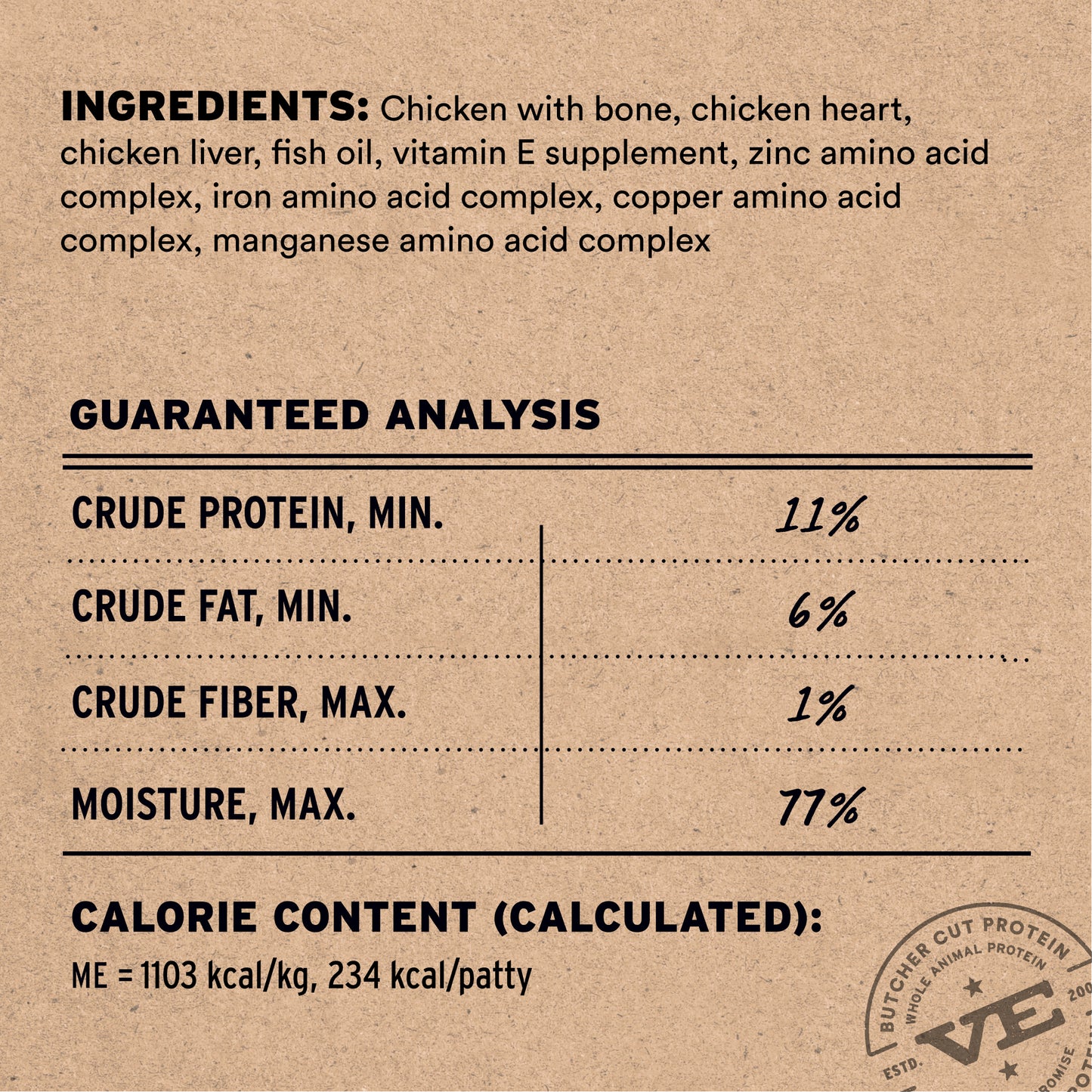 Frozen Chicken Entree Dog Food Patties
