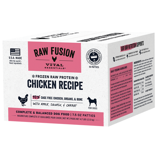 RAW FUSION Frozen Raw Chicken Recipe Dog Food Patties