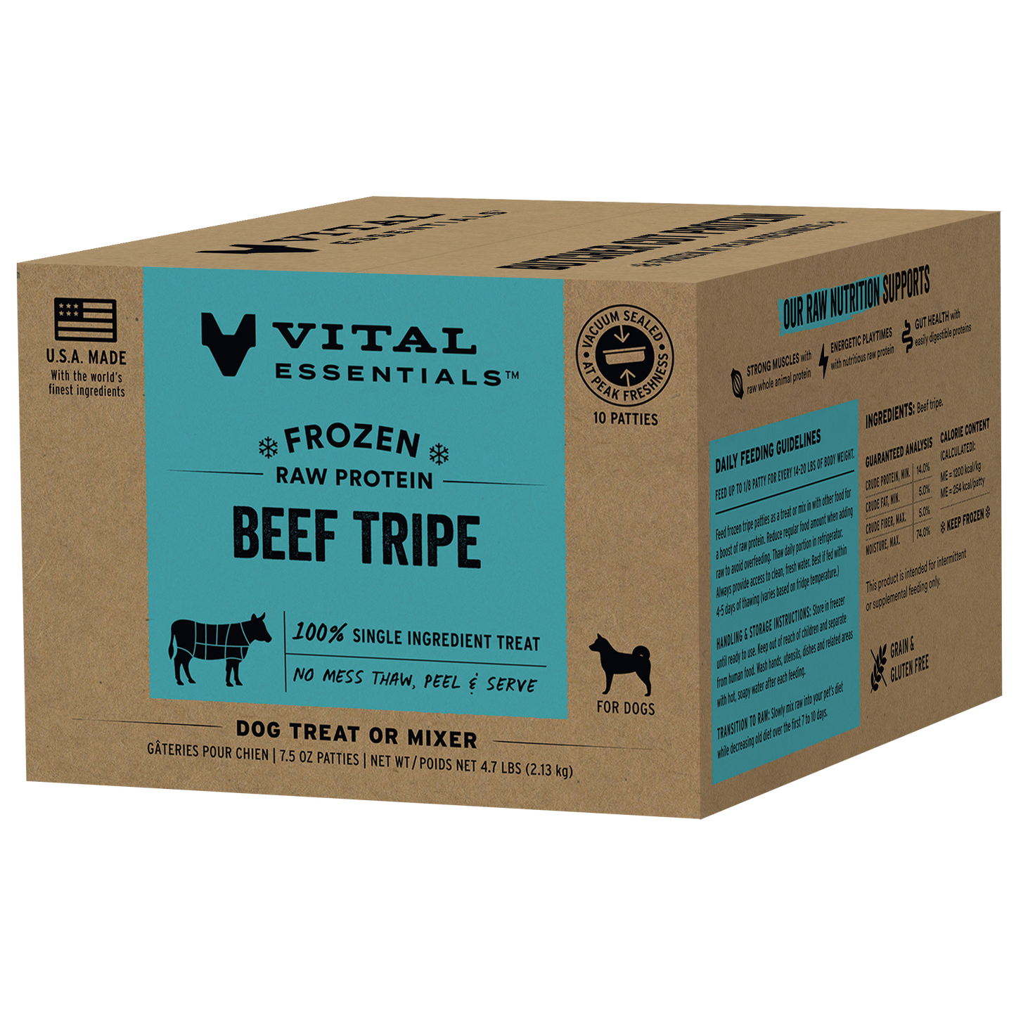 Frozen Beef Tripe Dog Treat Patties