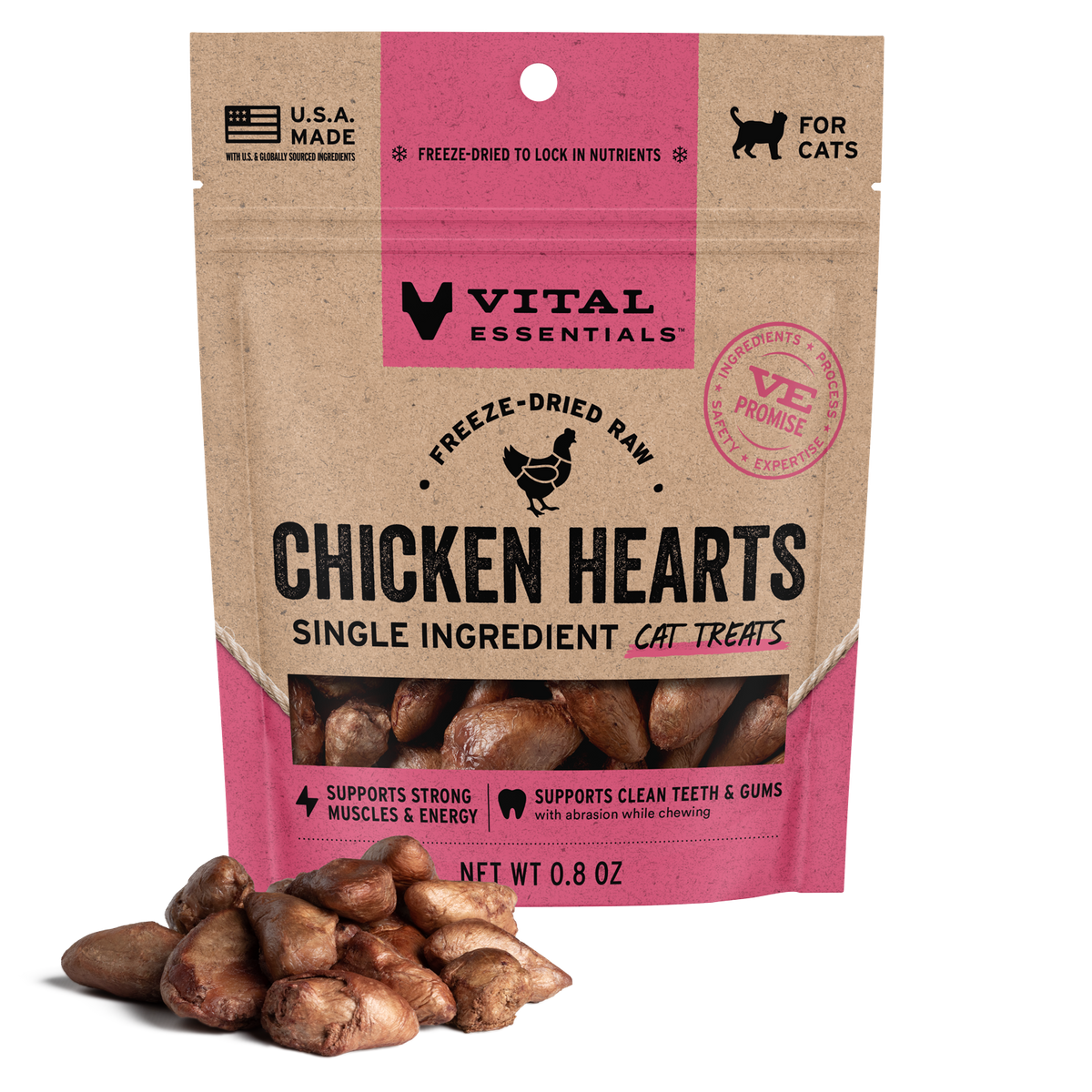 Freeze-Dried Chicken Hearts Cat Treats