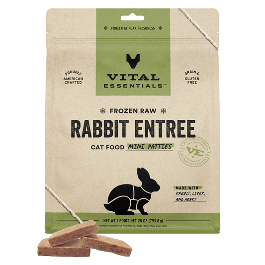 Frozen Rabbit Mini Patties Cat Food