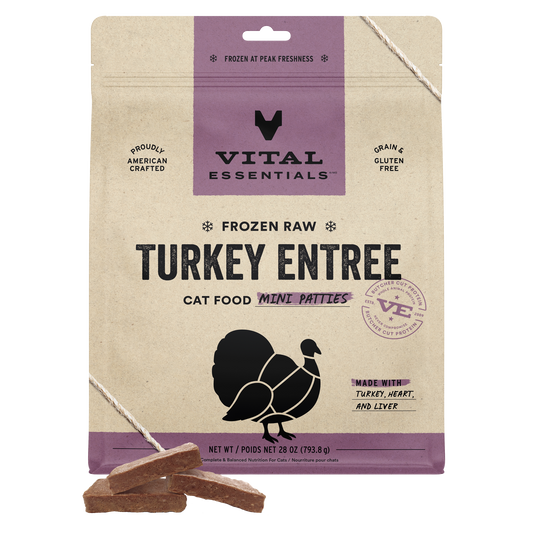 Frozen Turkey Mini Patties Cat Food