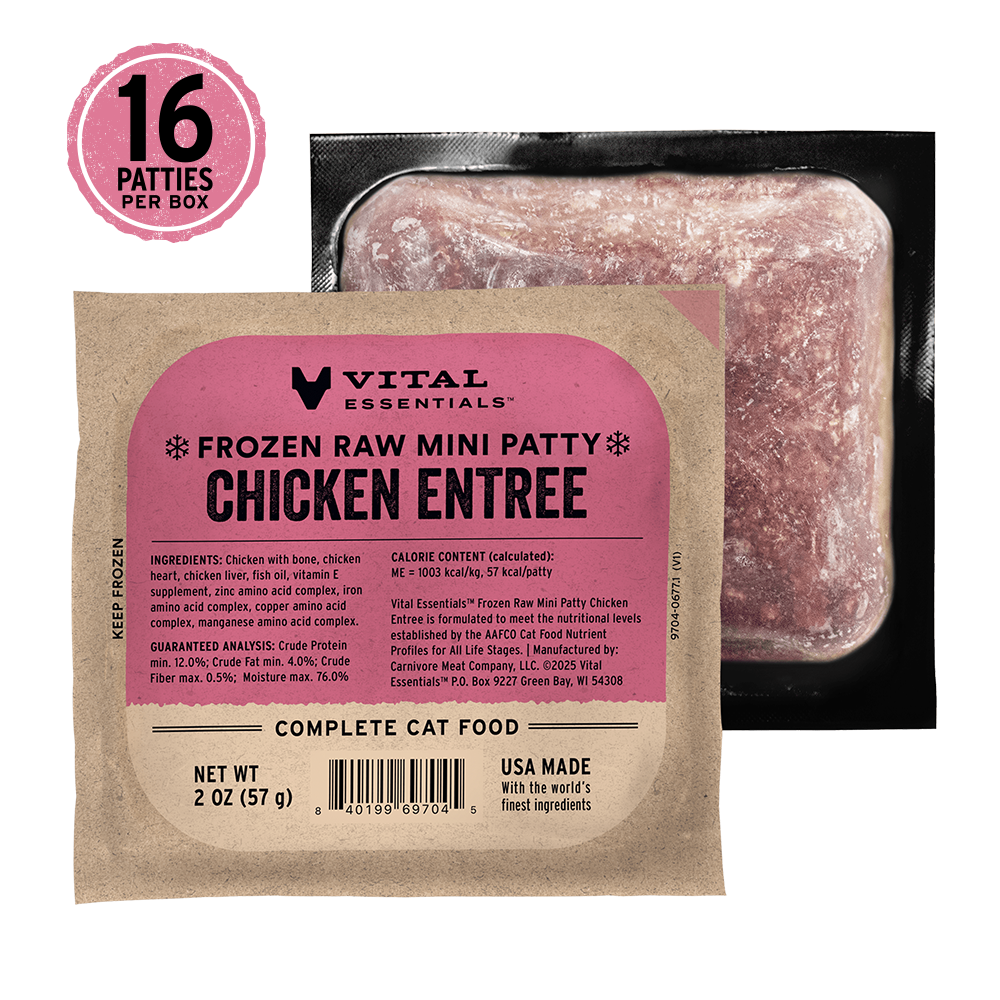 Frozen Chicken Mini Patties Cat Food