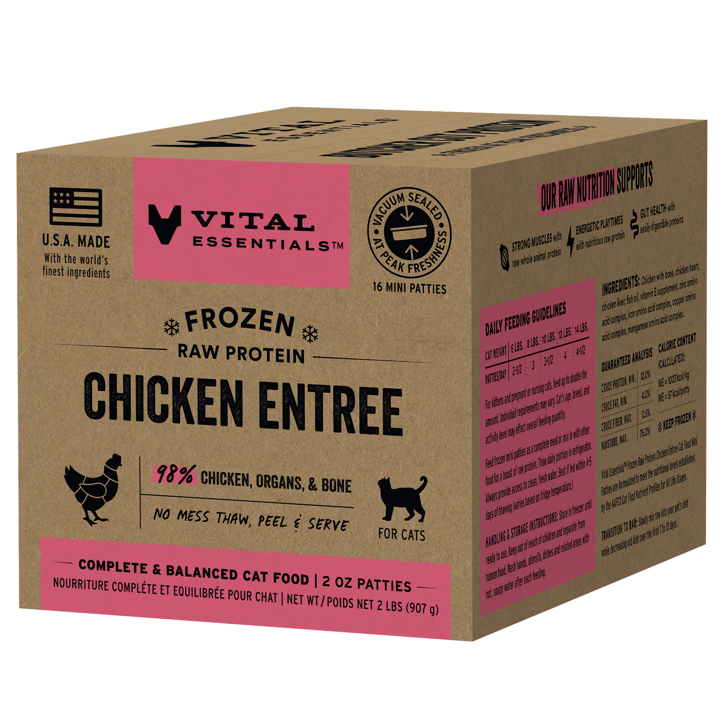 Frozen Chicken Mini Patties Cat Food