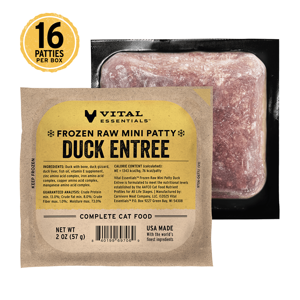 Frozen Duck Mini Patties Cat Food