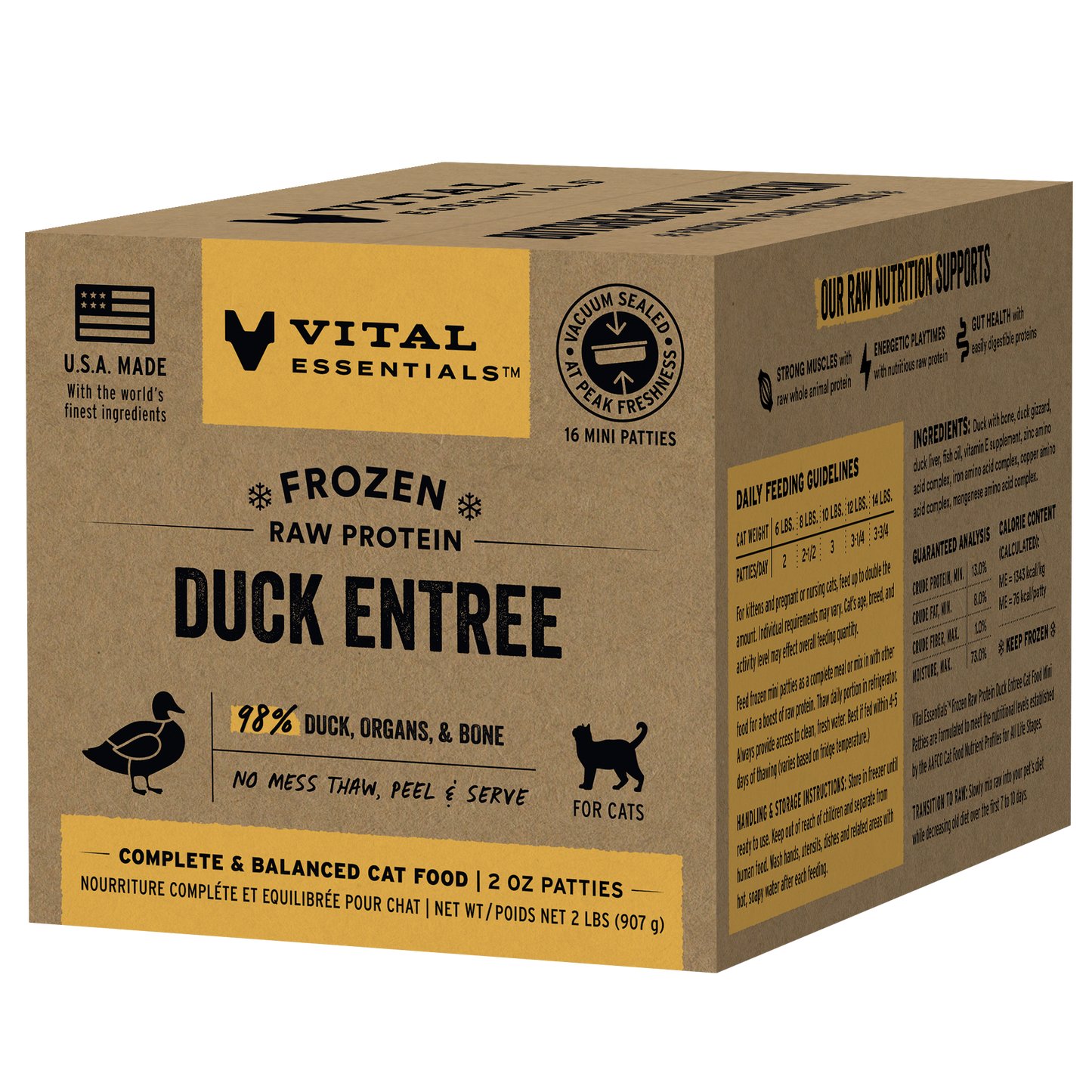 Frozen Duck Mini Patties Cat Food