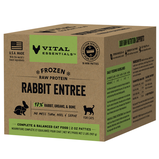 Frozen Rabbit Mini Patties Cat Food