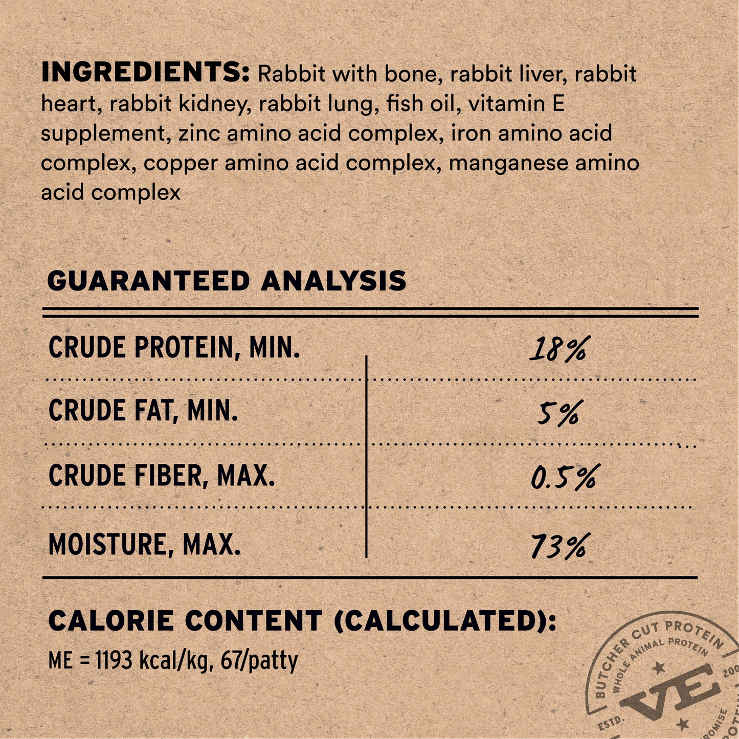 Frozen Rabbit Mini Patties Cat Food