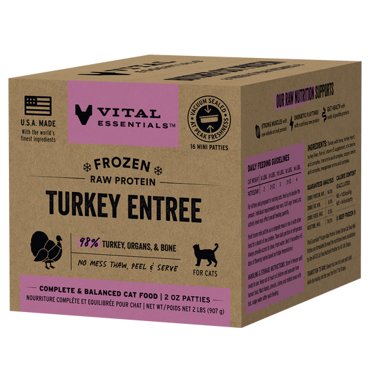 Frozen Turkey Mini Patties Cat Food