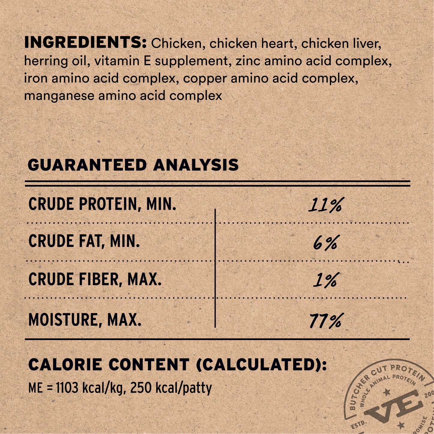 Frozen Chicken Entree Dog Food Patties