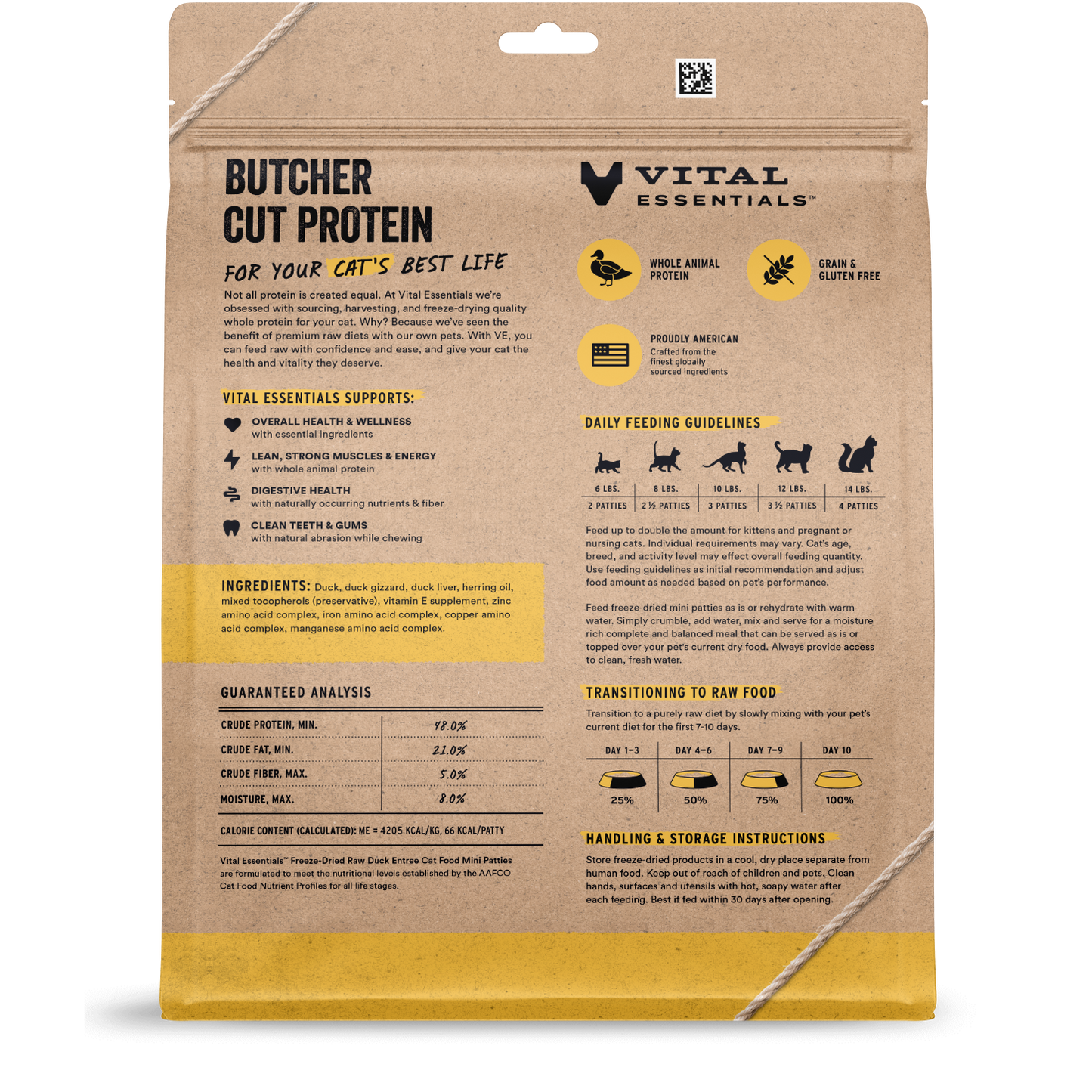 package back vital essentials®_freeze-dried raw_duck__mini patties_cat food