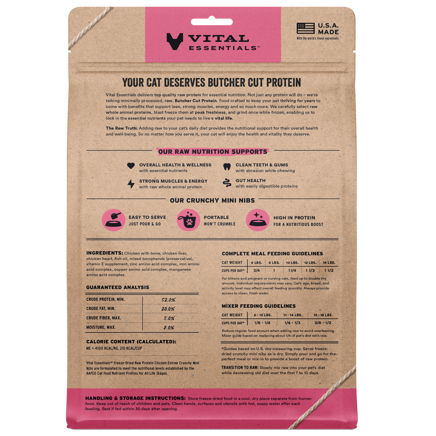 package back vital essentials®_freeze-dried raw_chicken_entree_mini nibs_cat food