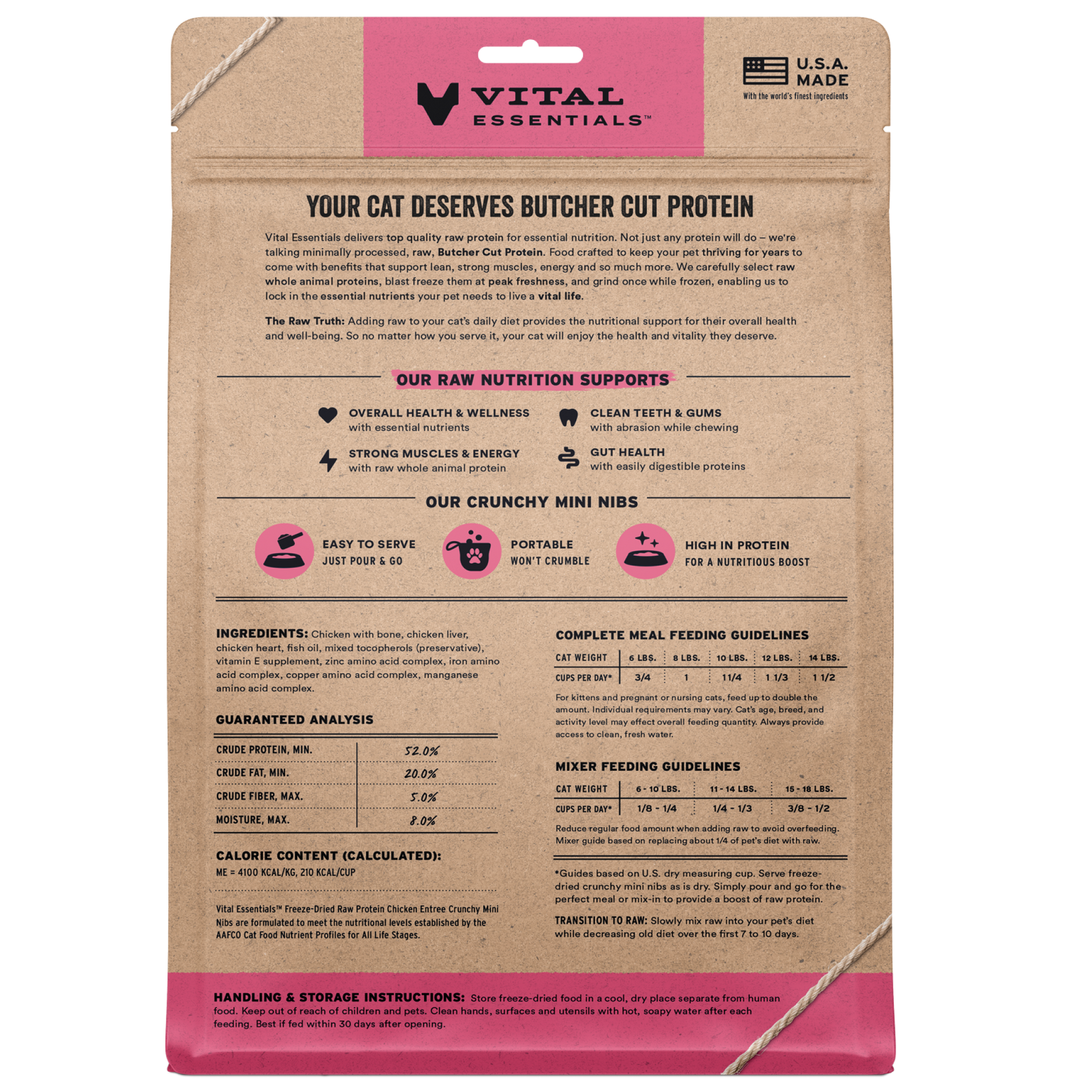 package back vital essentials®_freeze-dried raw_chicken_entree_mini nibs_cat food