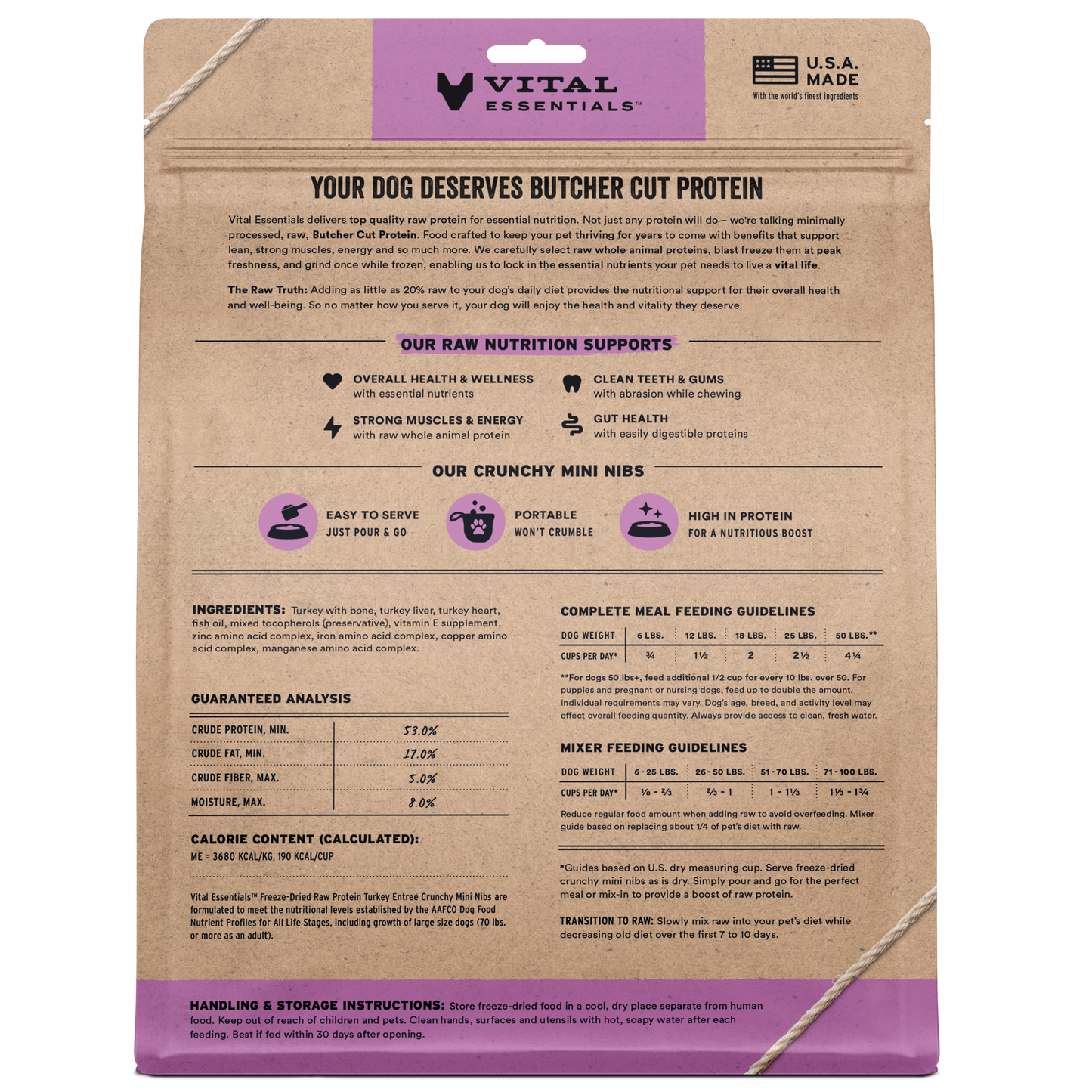 package back vital essentials®_freeze-dried raw_duck_entree_mini nibs_dog food