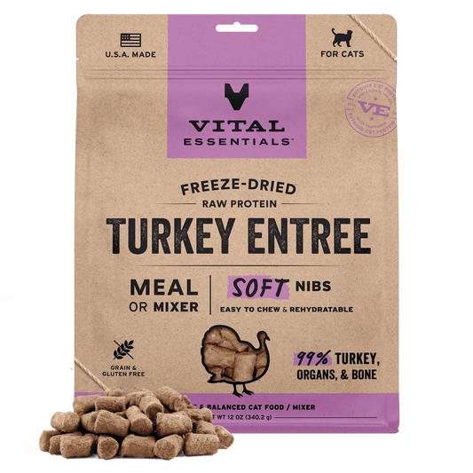 Freeze-Dried Turkey Entree & Mixer Cat Food Soft Nibs
