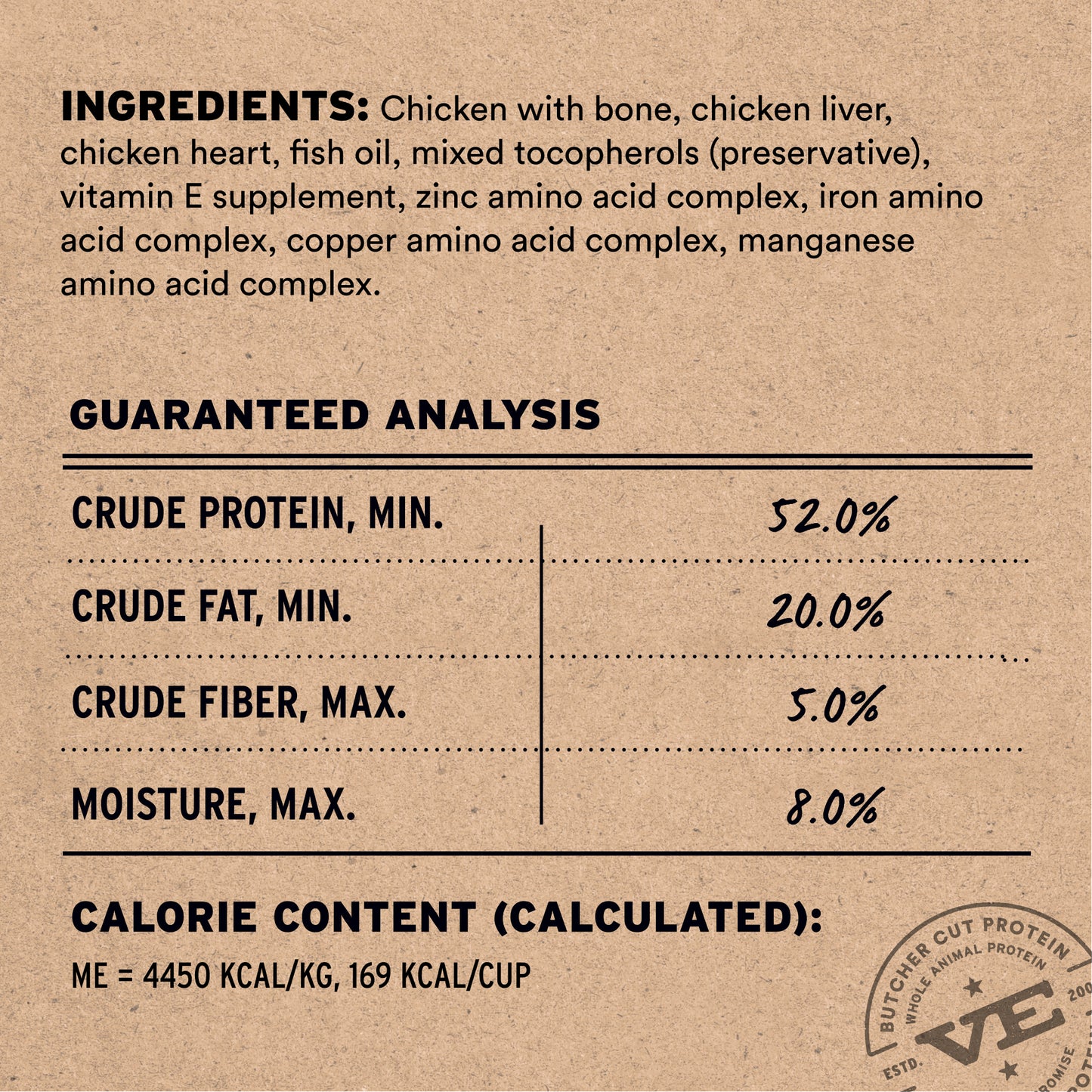 Freeze-Dried Chicken Entree & Mixer Cat Food Soft Nibs Ingredients