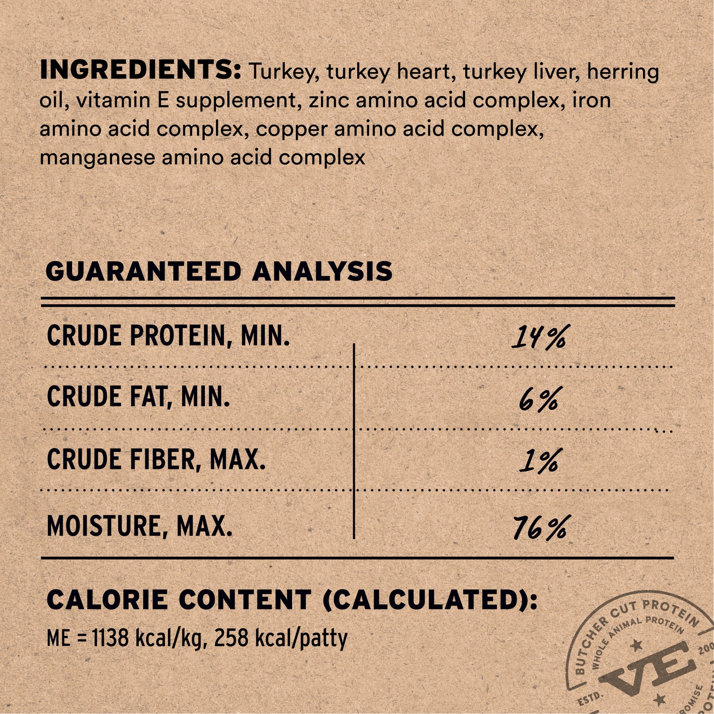 Frozen Turkey  Entree Dog Food Patties