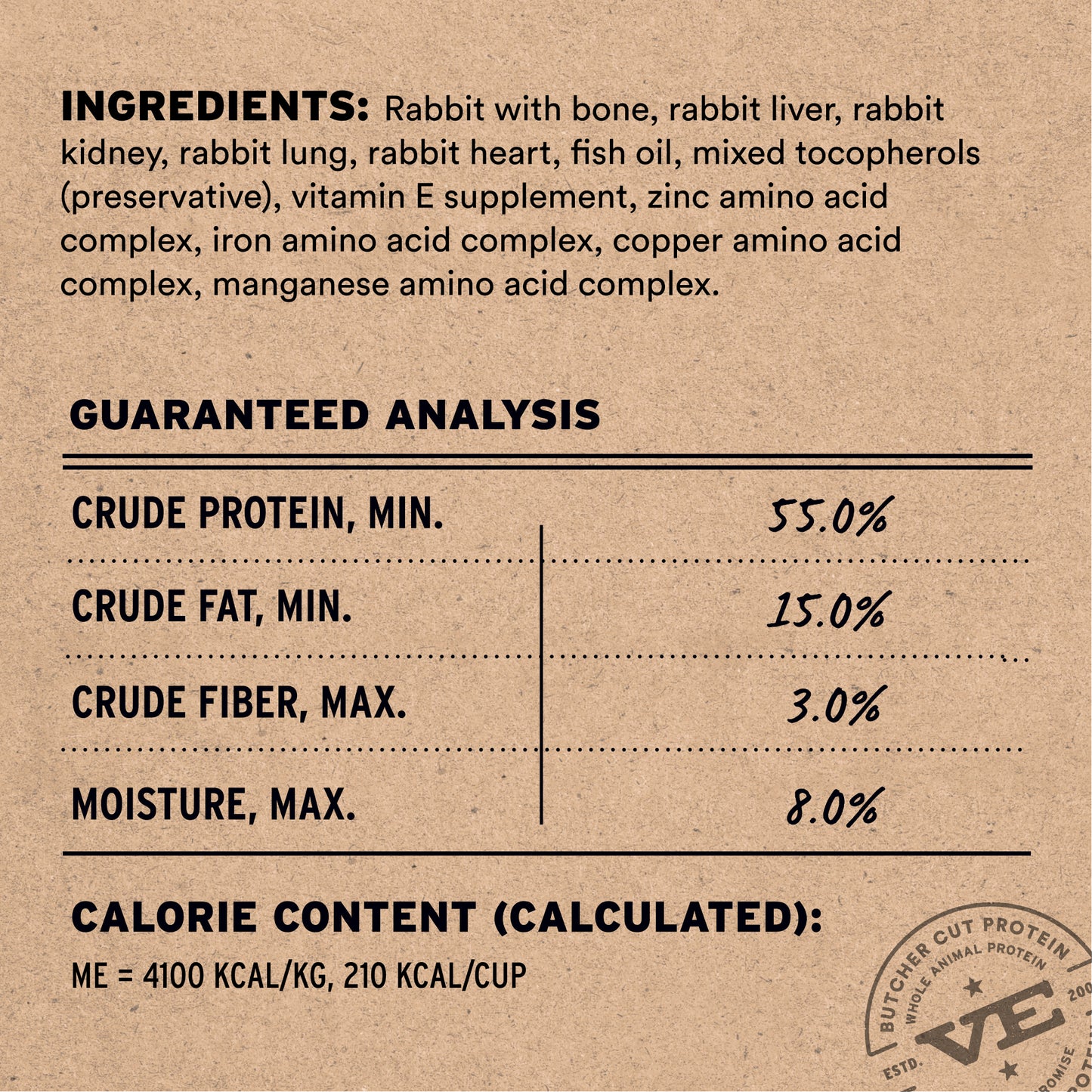 Freeze-Dried Rabbit Meal or Mixer Cat Food Crunchy Nibs