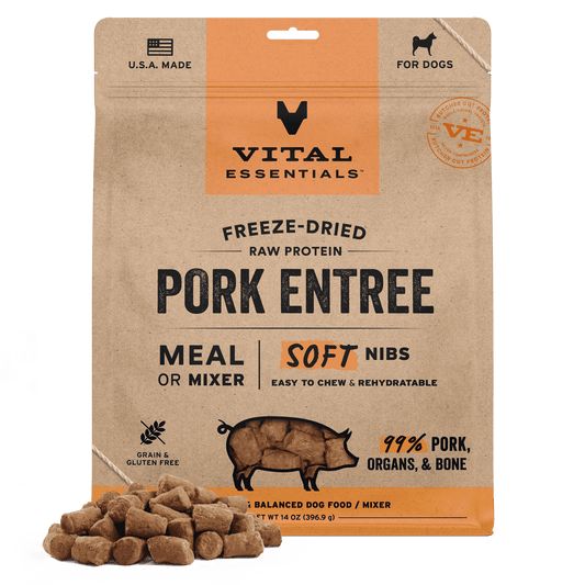 Freeze-Dried Pork Entree & Mixer Dog Food Soft Nibs