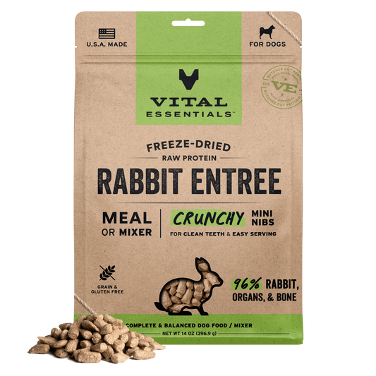 Freeze-Dried Rabbit Meal or Mixer Dog Food Crunchy Mini Nibs