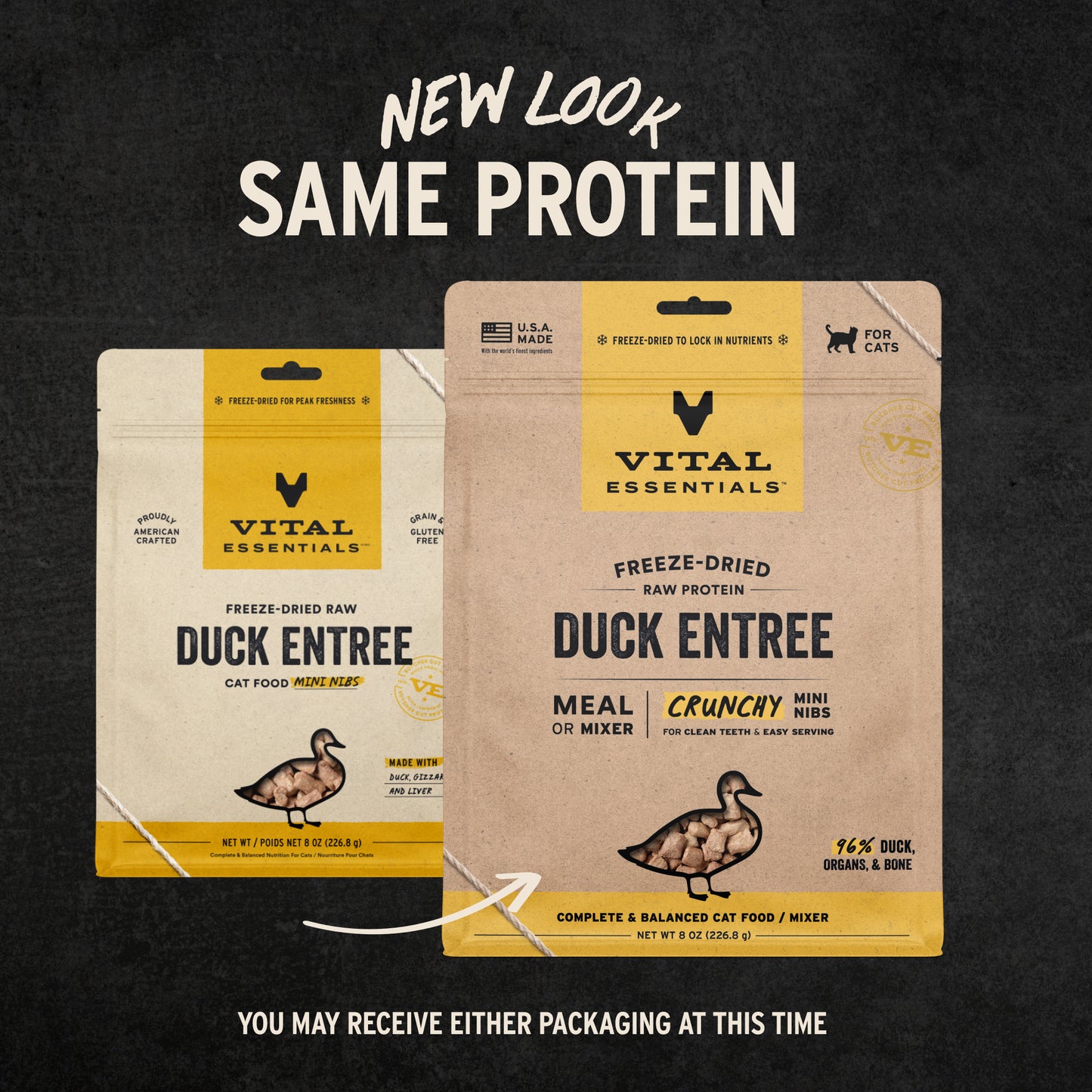 Freeze-Dried Duck Entree Cat Food Crunchy Nibs