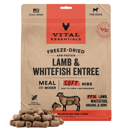 Freeze-Dried Lamb & Whitefish Entree & Mixer Dog Food Soft Nibs