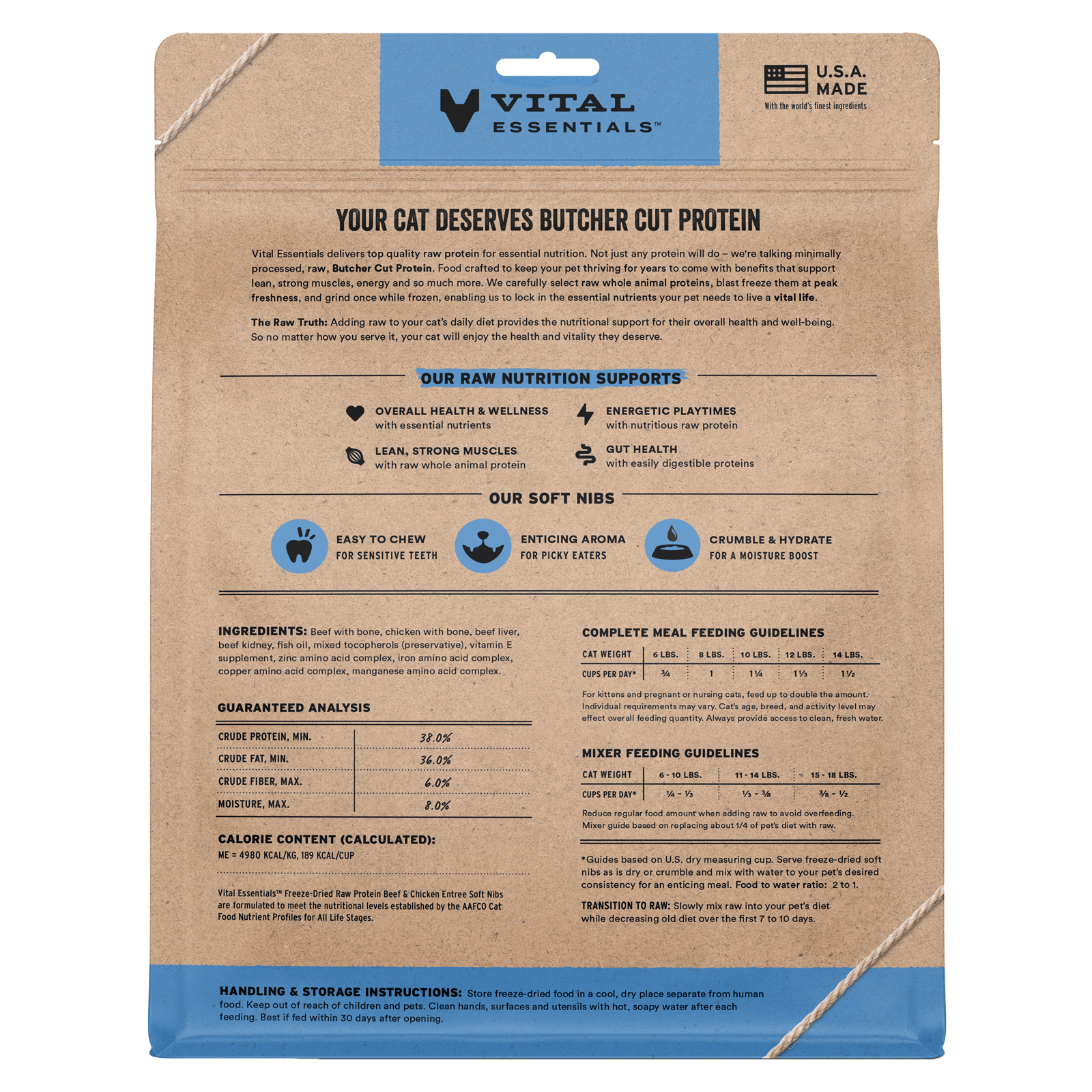 package back vital essentials®_freeze-dried raw_beef & chicken_entree_soft nibs_cat food