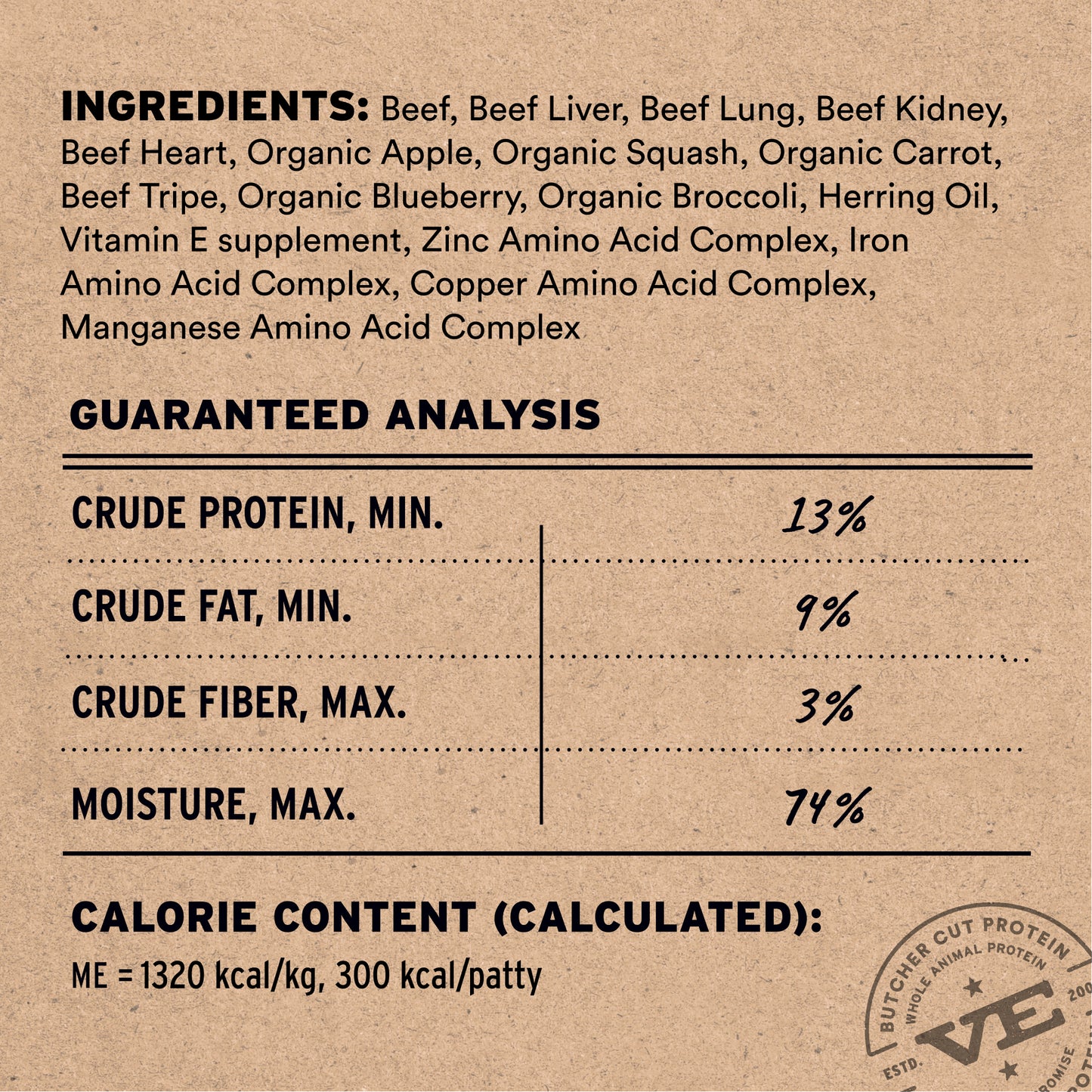 RAW FUSION Frozen Raw Beef Recipe Dog Food Patties