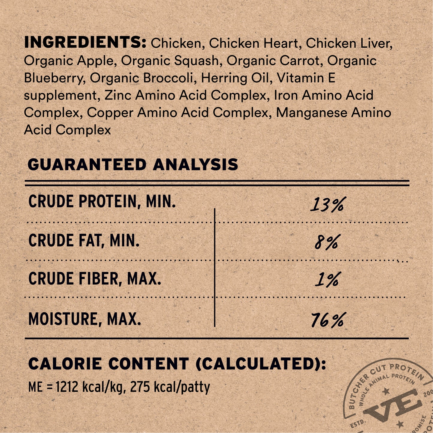 RAW FUSION Frozen Raw Chicken Recipe Dog Food Patties