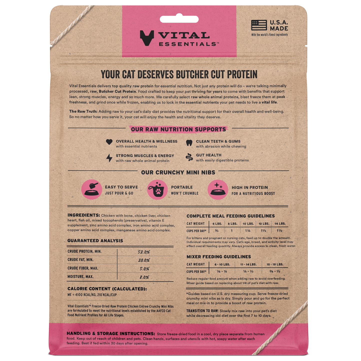 package back vital essentials®_freeze-dried raw_chicken_entree_mini nibs_cat food