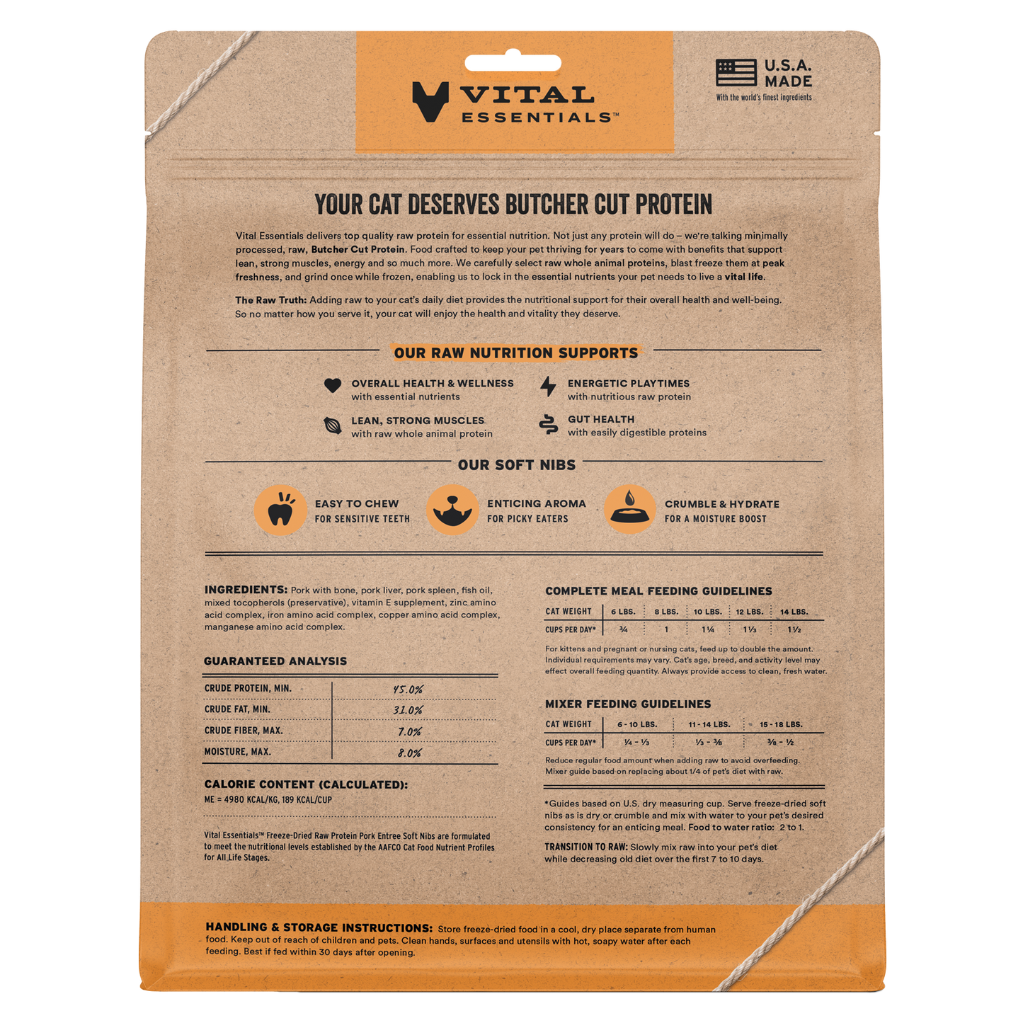 package back vital essentials®_freeze-dried raw_pork_entree_soft nibs_cat food