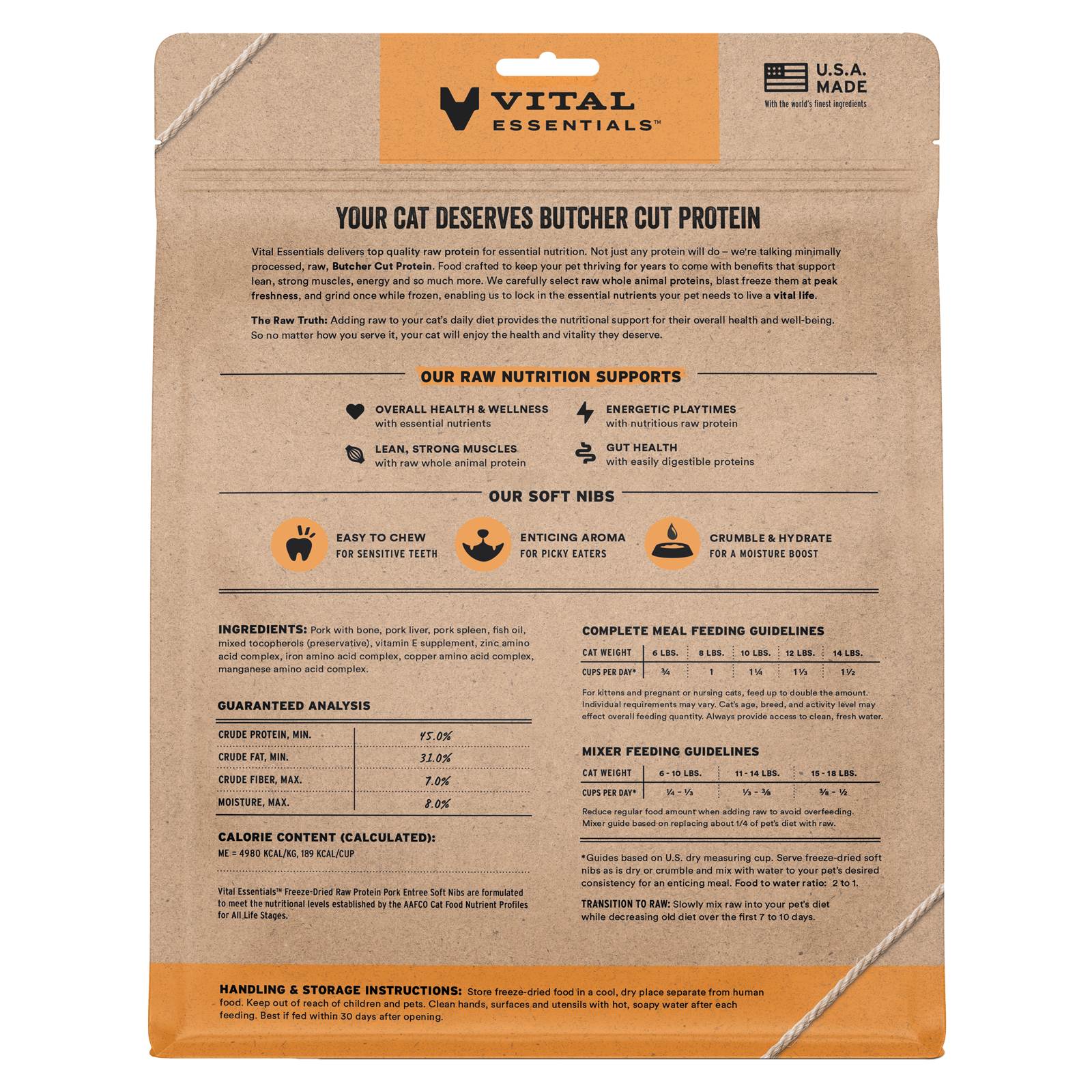 package back vital essentials®_freeze-dried raw_pork_entree_soft nibs_cat food