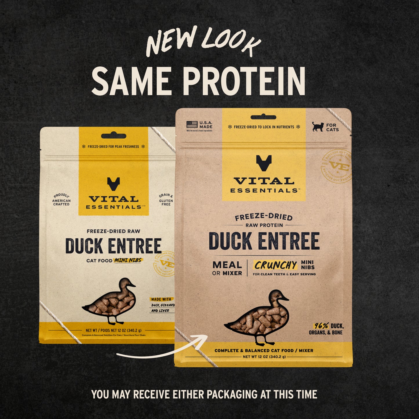 Freeze-Dried Duck Entree Cat Food Crunchy Nibs